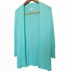 Charter Club Mint Knit Open Front Cardigan – Lightweight Soft Sweater